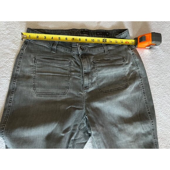 J Jill Jeans Womens 16 Petite Gray Denim High Rise Flare Stretch Medium Wash - Picture 3 of 13